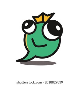 Vector illustration of cute cartoon frog character.chat icon, mascot cute design