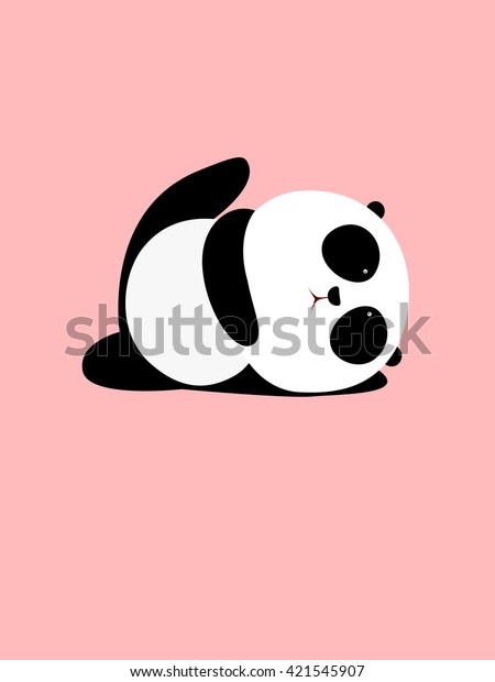 Vector Illustration Cute Cartoon Giant Panda のベクター画像素材 ロイヤリティフリー