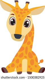 Vector Illustration of Cute Cartoon Giraffe