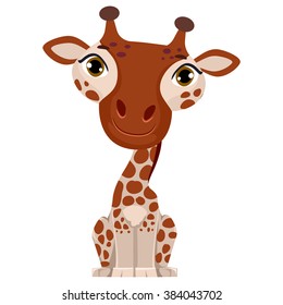 Vector Illustration of a cute cartoon Giraffe