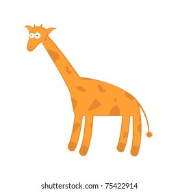 Vector illustration of cute cartoon giraffe