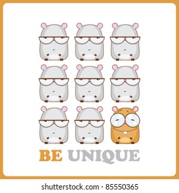 Vector illustration with cute cartoon hamsters.
