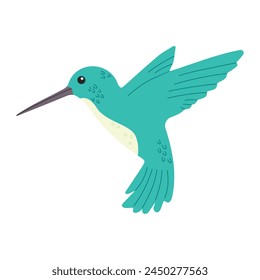 Ilustración vectorial de un colibrí de dibujos animados. Pájaro garabato