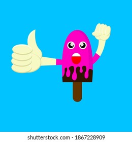Vector illustration of cute cartoon ice cream graphics. Great for cafe logos, ice cream businesses.