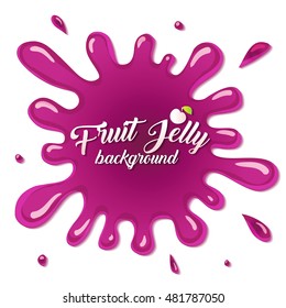 Vector Illustration with Cute Cartoon Jelly Splashes, Splatters, Splodges, Blots.