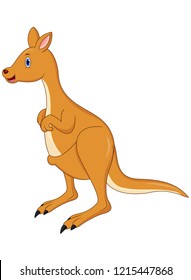 Vector Illustration Of Cute Cartoon Kangaroo 