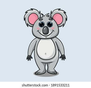 vector illustration of cute cartoon koala