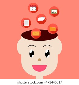 vector illustration of cute cartoon man character design and flat icon
