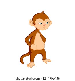 vector illustration of a cute cartoon monkey