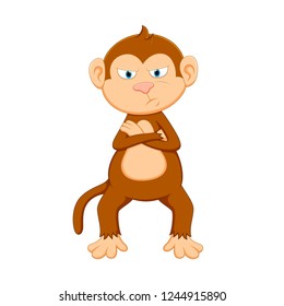 vector illustration of a cute cartoon monkey