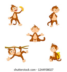 vector illustration of a cute cartoon monkey