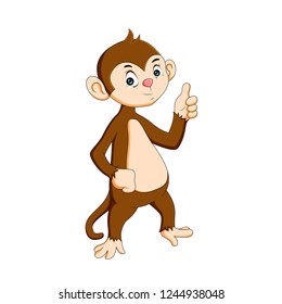 vector illustration of a cute cartoon monkey