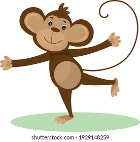 Vector illustration of a cute cartoon monkey 