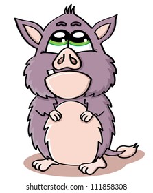 vector illustration of cute cartoon monster