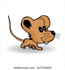 vector illustration of a cute cartoon mouse walking