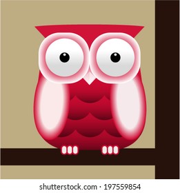 Vector illustration of a cute cartoon owl 