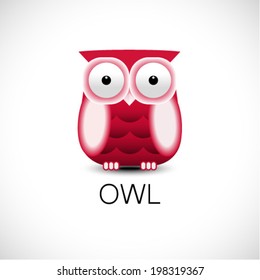 Vector illustration of a cute cartoon owl 