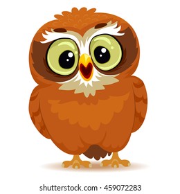 Vector Illustration of a Cute Cartoon Owl