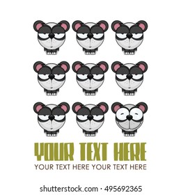 Vector illustration with cute cartoon panda.