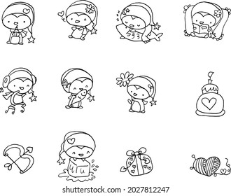 Vector illustration cute cartoon penguin series background frame card