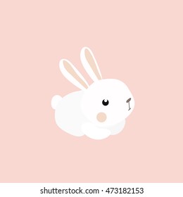 vector illustration of cute cartoon rabbit.