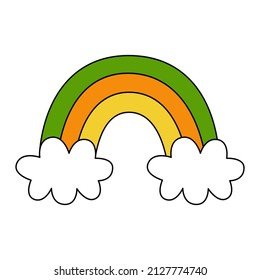 Vector illustration of cute cartoon rainbow.