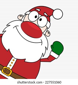 Vector illustration of cute cartoon Santa Claus