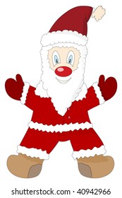 Vector illustration of a cute cartoon Santa Claus
