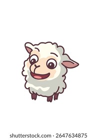 vector illustration cute cartoon sheep