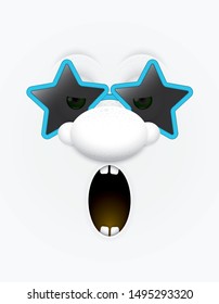 Vector and illustration , Cute cartoon style of facial expression.