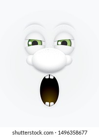 Vector and illustration , Cute cartoon style of facial expression.