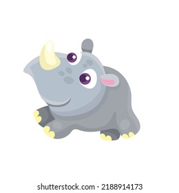 Ilustración vectorial del lindo estilo de dibujos animados Hippo está corriendo