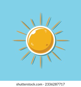 Vector illustration of cute cartoon sun. flat cartoon design isolated. flat cartoon style.