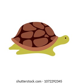 Vector illustration of cute cartoon turtle.