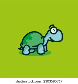 vector illustration of a cute cartoon turtle 