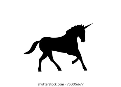 Vector illustration with cute cartoon unicorn