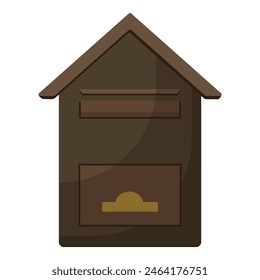 Vector illustration of a cute cartoon wooden birdhouse, perfect as an ecofriendly bird habitat and nesting box in a natural garden environment