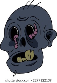 Vector illustration of a cute cartoon zombie. Isolated on white background.