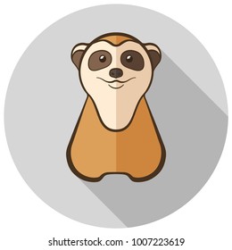 Vector illustration of cute cartooon meerkat.Flat design