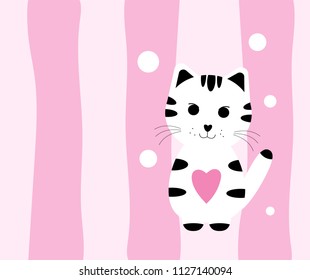 Vector illustration cute cat