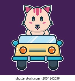vector illustration of cute cat