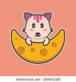vector illustration of cute cat