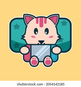 vector illustration of cute cat