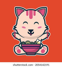 vector illustration of cute cat