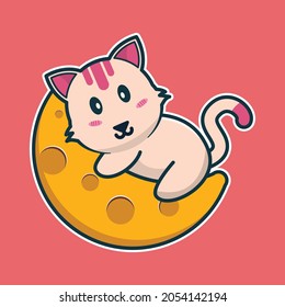 vector illustration of cute cat