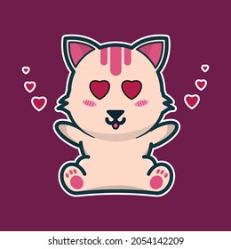 vector illustration of cute cat
