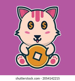 vector illustration of cute cat