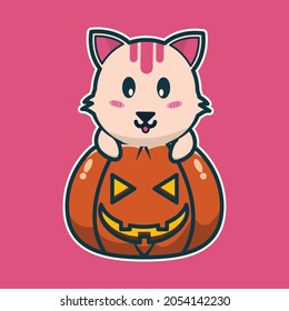 vector illustration of cute cat