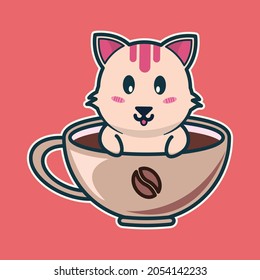 vector illustration of cute cat