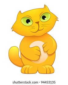 Vector illustration of cute cat